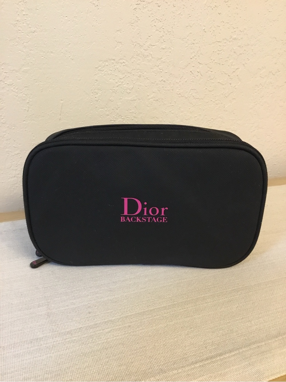 Dior Backstage Bag Make Up Cosmetic Bag Zip Around Black Pouch